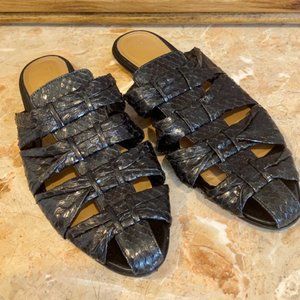 The Row Snakeskin Cage Mules Size 41Black